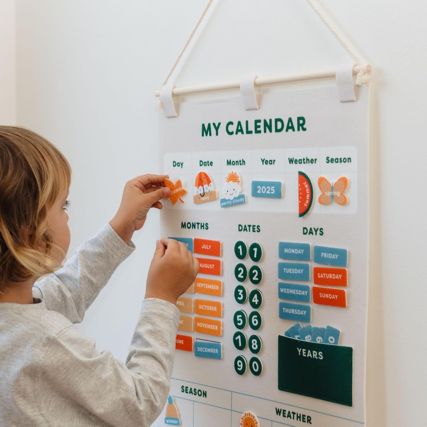 Kids Learning Calendar Preschool Homeschool Months Days Weather Decor