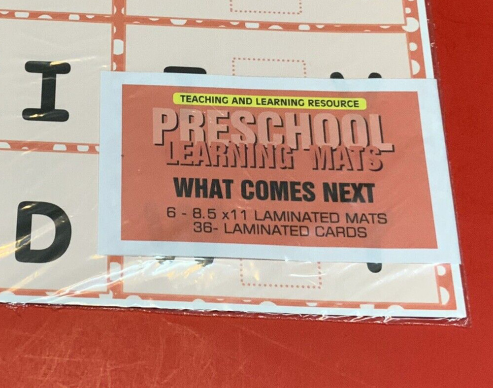 Letters What comes Next – Set of 6 Learning Mats / Cards – Laminated Activity