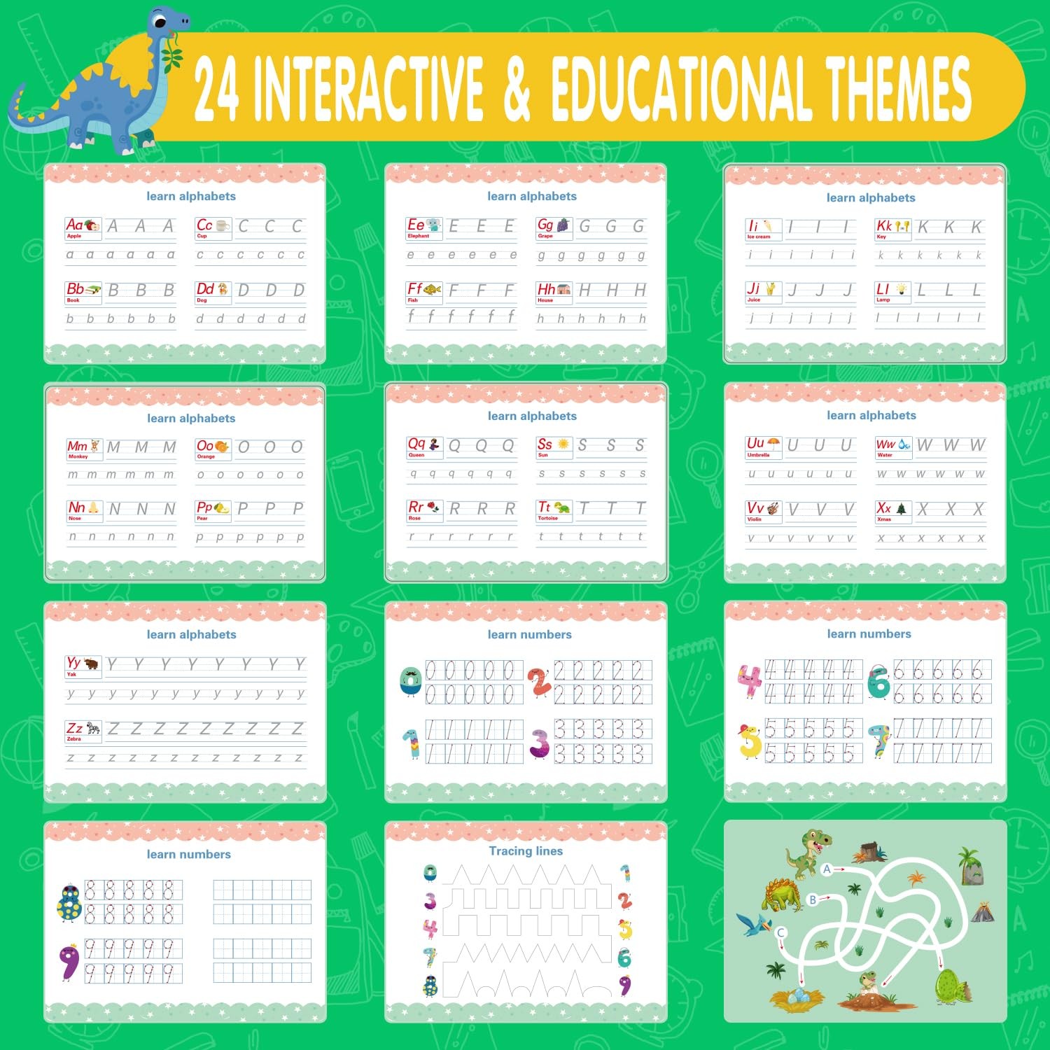 NASHRIO Montessori 24 Themes Busy Book for Toddlers 3-5, Engaging Preschool Lear