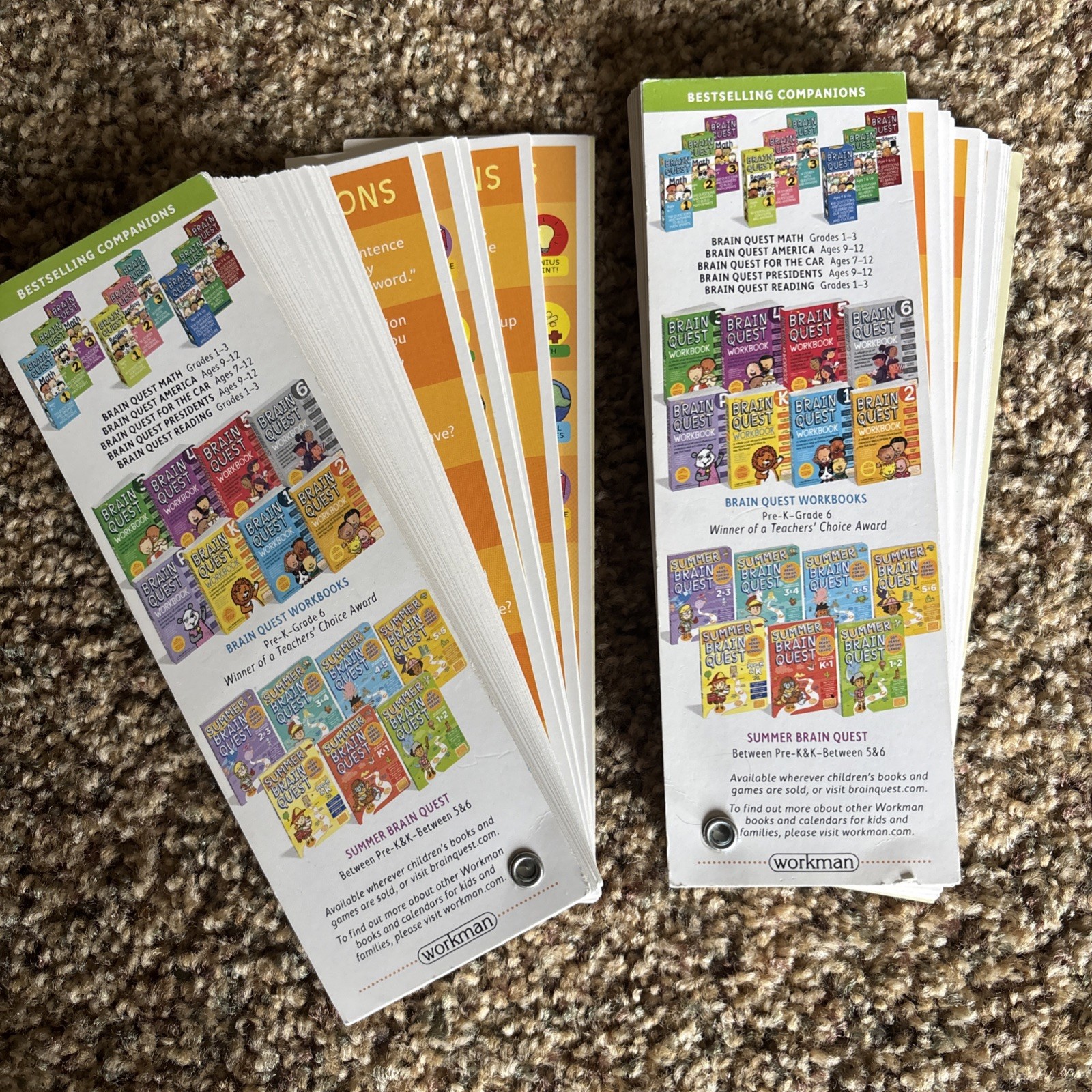 BRAIN QUEST CARDS 2nd Grade 1000 Q&A to Challenges the Mind Ages 7-8 Deck 1 & 2