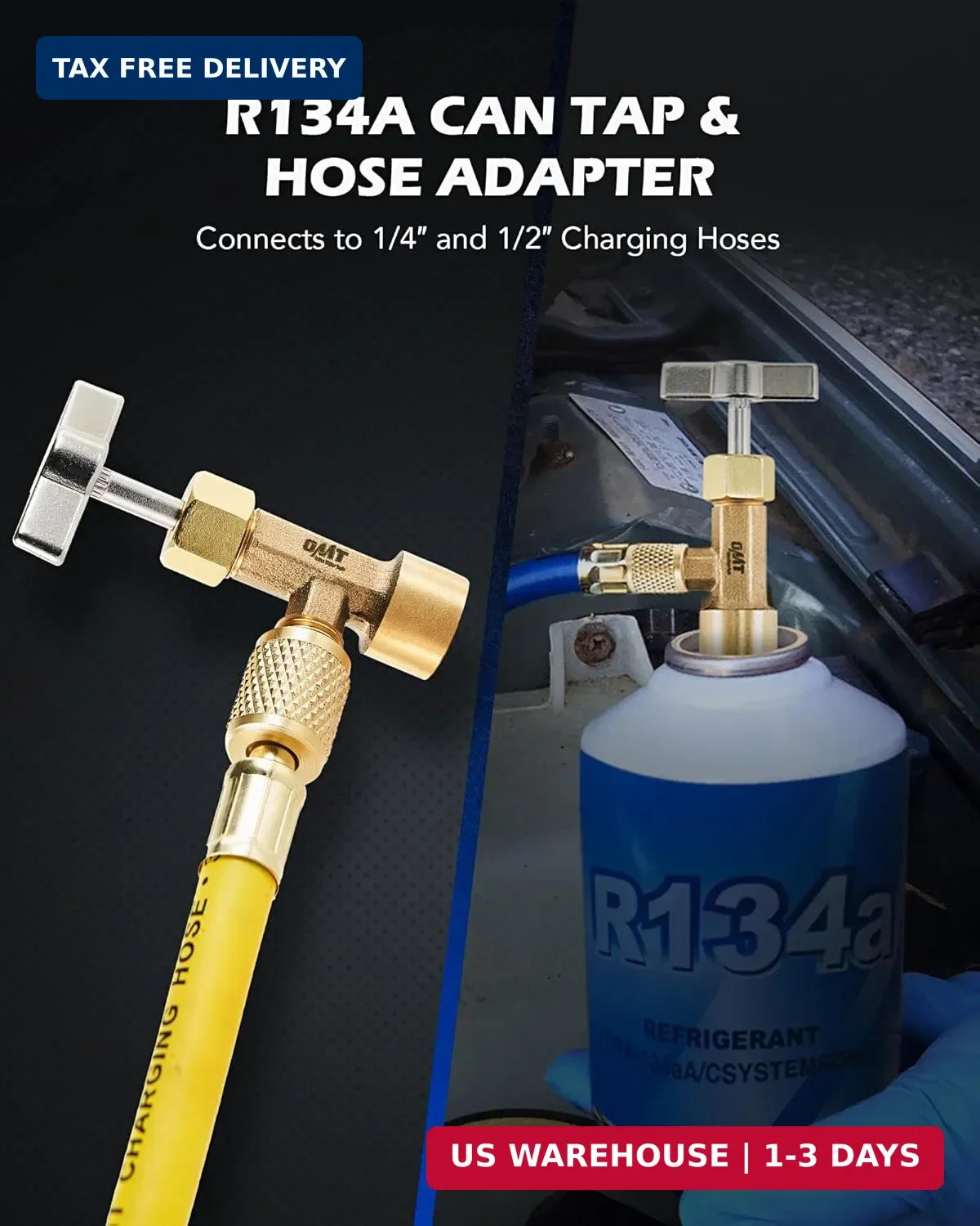 Orion Motor Tech R134a Can Tap, Puncture Style R134a Refrigerant Dispenser with