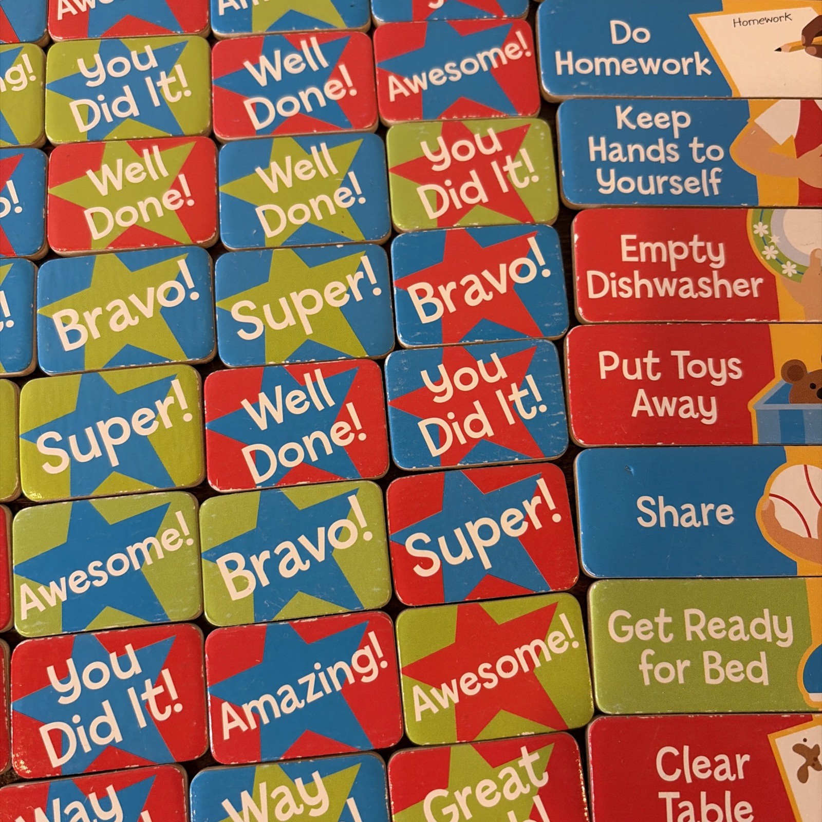 Kids Chore Reward Magnet Set Behavior Chart Praise Tasks Educational Lot
