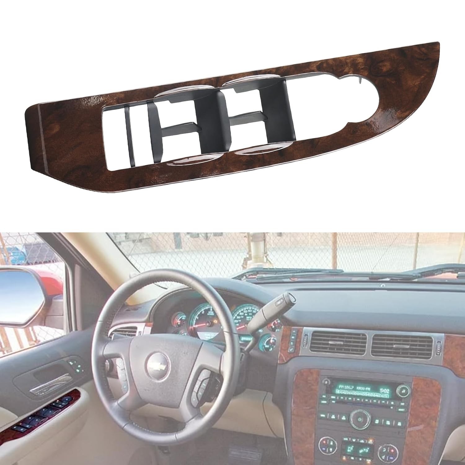 Window Switch Bezel Cover Front Left Driver Side Compatible with 2007-2009 Chevy