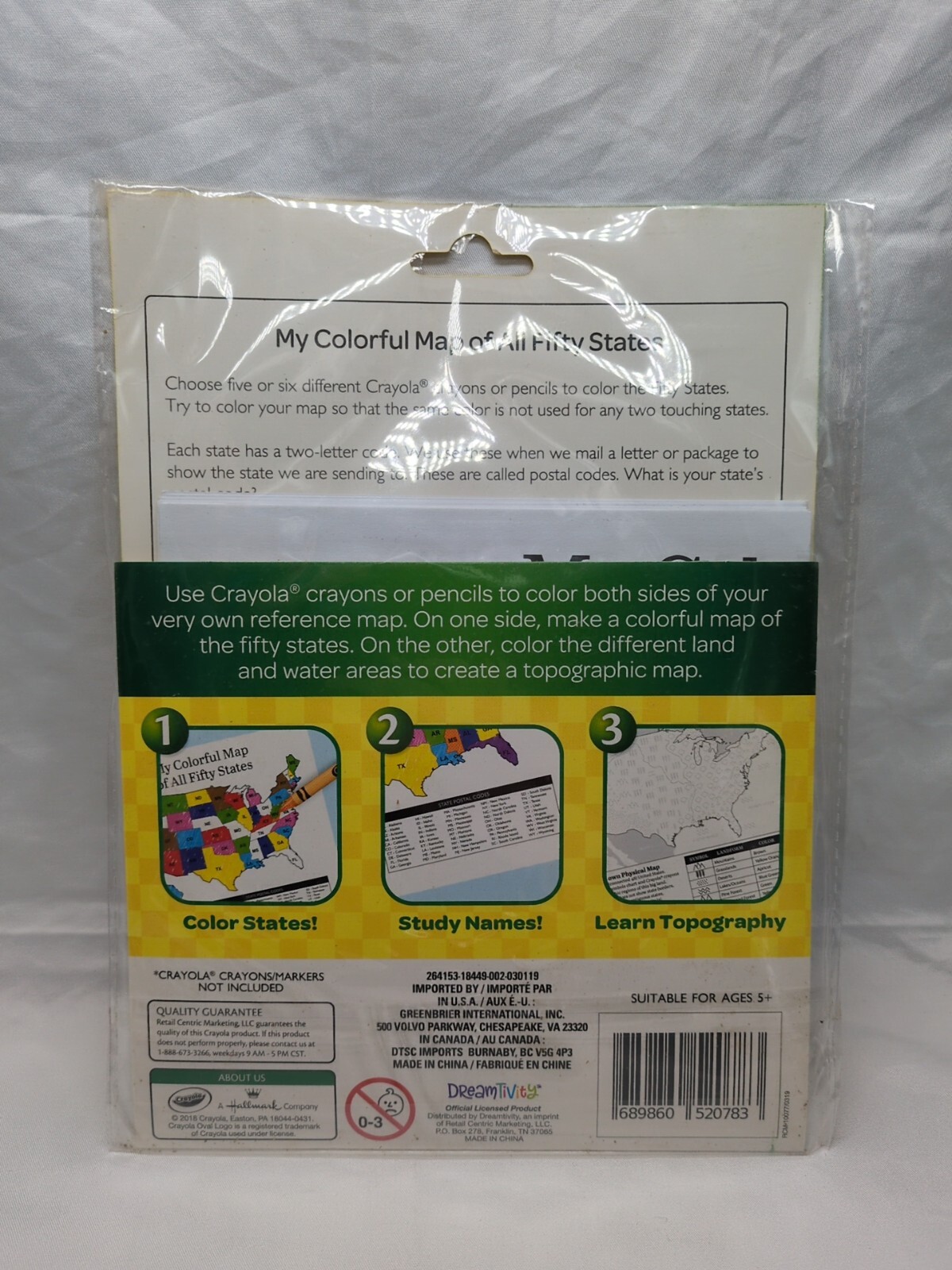 Crayola States And Symbols Color The USA Maps (6) 12″ X 12″