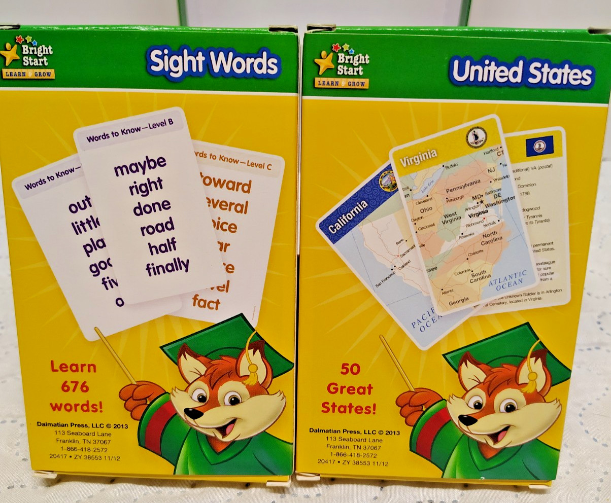 Bright Start Grades 1 & 2 Flash Cards Set 300 Cards Complete Learn & Grow