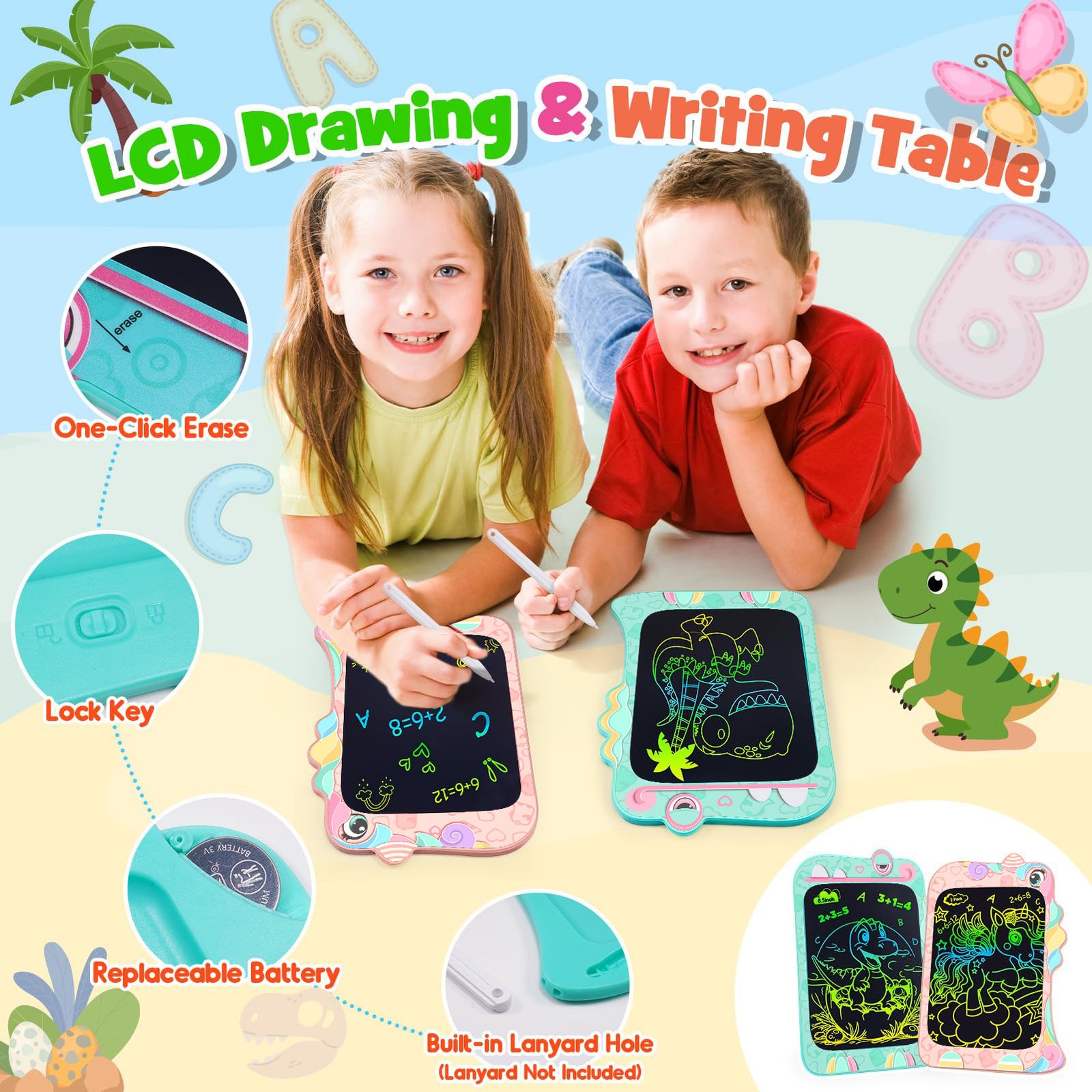 LCD Writing Tablet, Unicorn Gifts,8.5 Inch Colorful Toddler Doodle Board Drawin