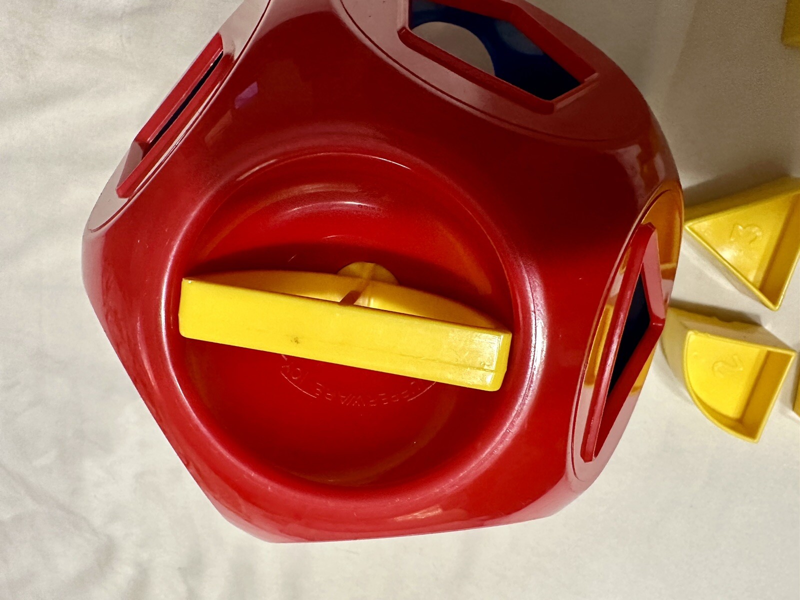 Vintage Tupperware Shape-O-Ball Red Blue. 6 Shapes *incomplete*