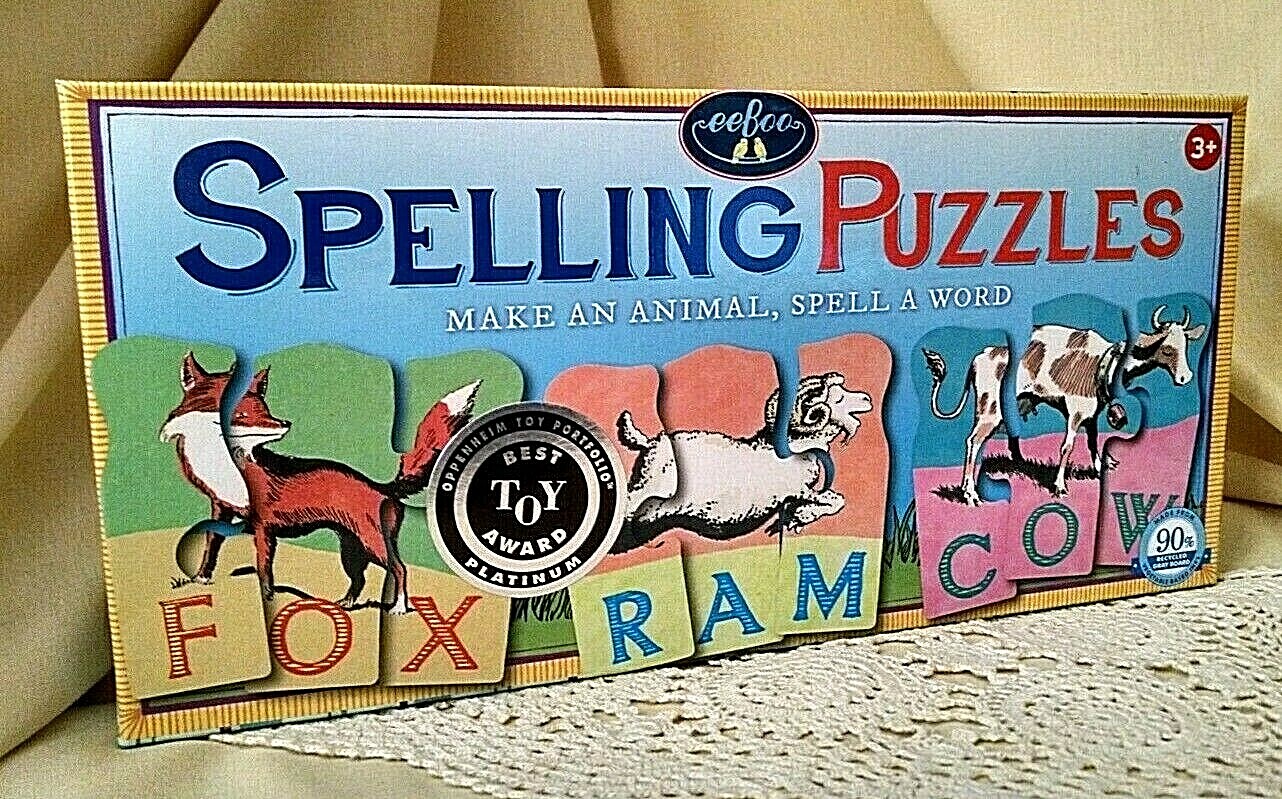 Spelling Puzzles New eeBoo Make Animal Spell Word Kevin Hawkes 2016 Qty 10