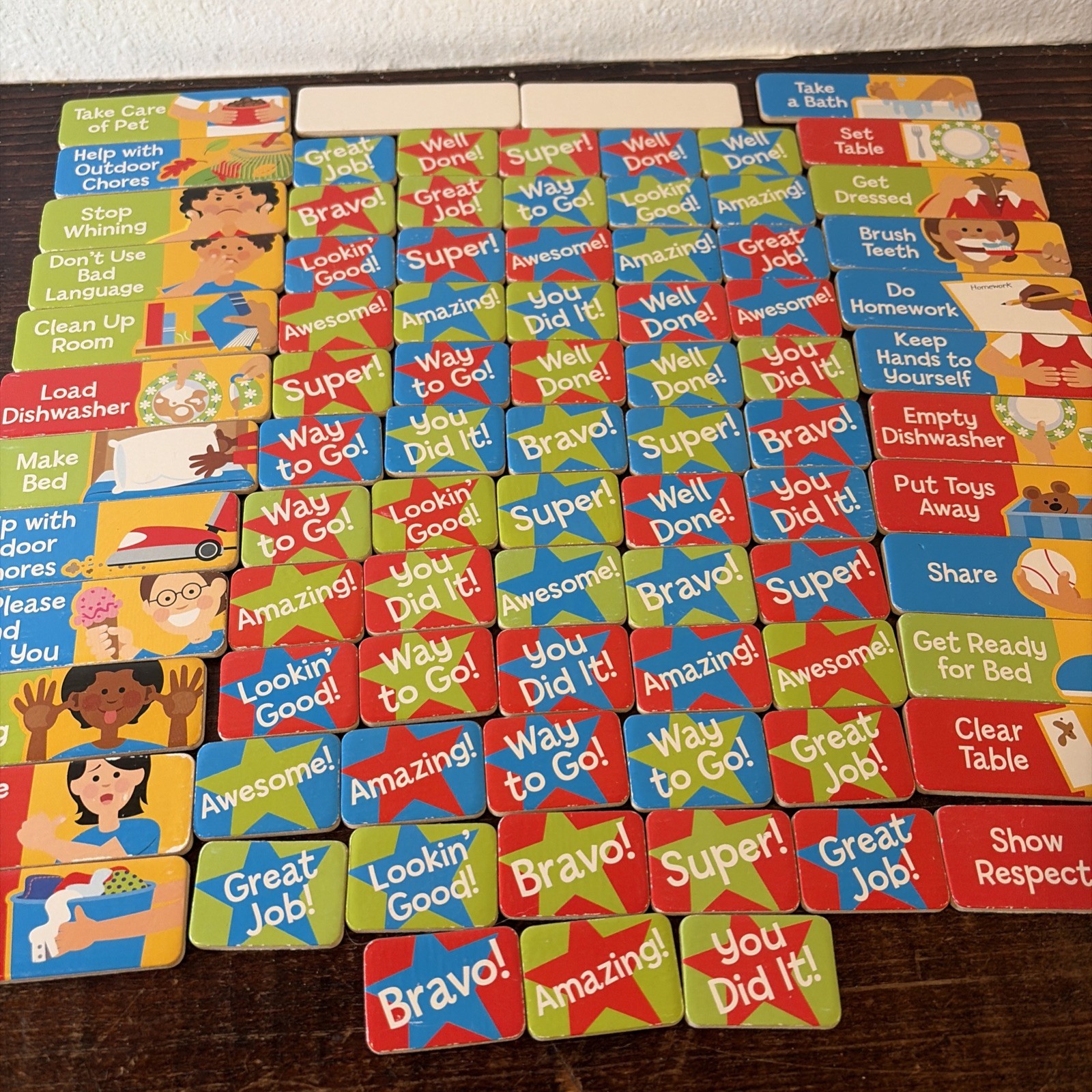 Kids Chore Reward Magnet Set Behavior Chart Praise Tasks Educational Lot
