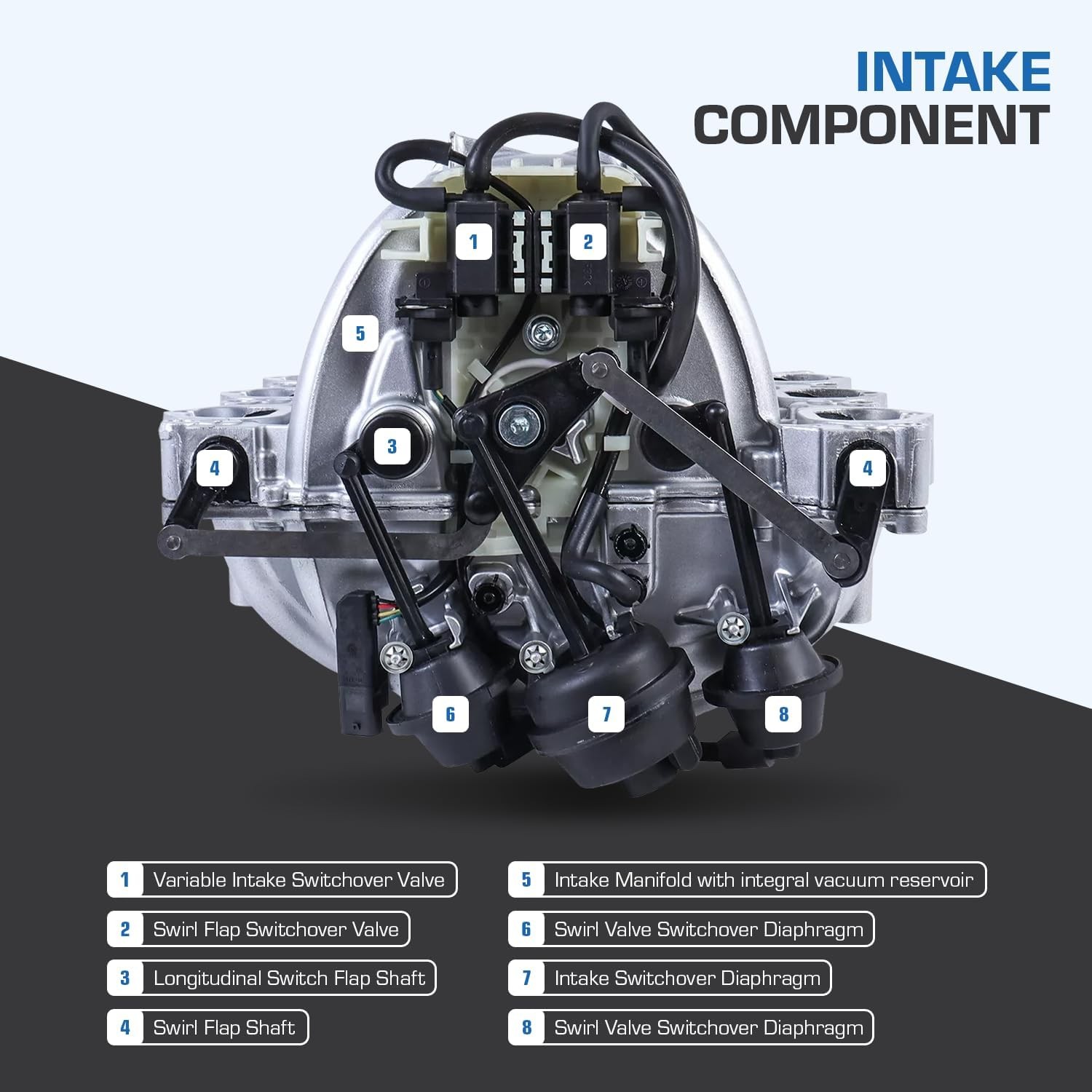 Upgraded Air Intake Manifold Kit Assembly Compatible with Mercedes-Benz C300 C35