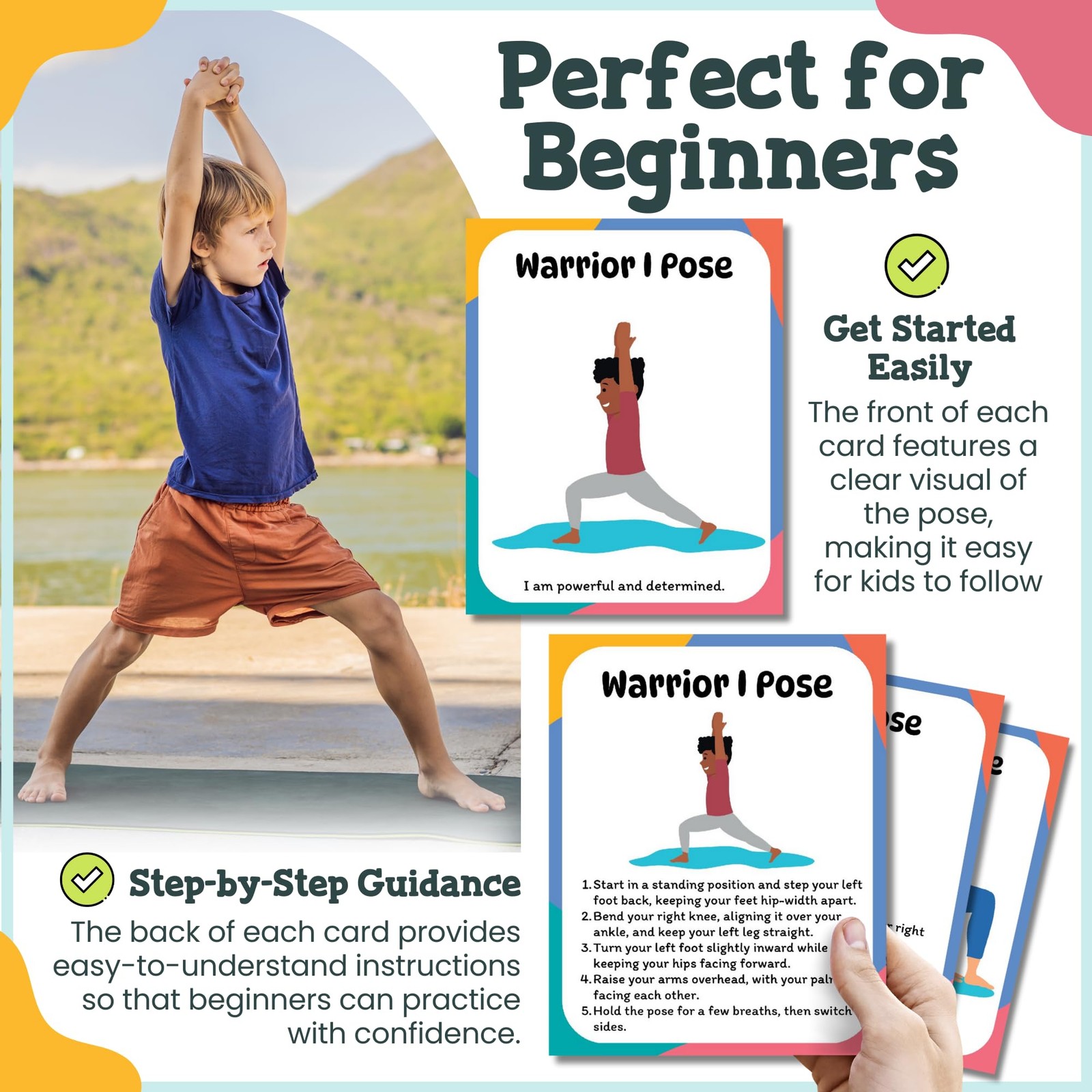 Yoga Cards for – Pose Deck for Beginners, Exercise Flashcards, Mindful Activi…
