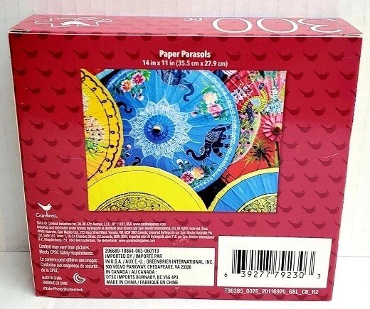 300pc PUZZLE JIGSAW SET BRIGHT STARS MEXICAN POTTERY PARASOLS COFFEE CUP CERAMIC