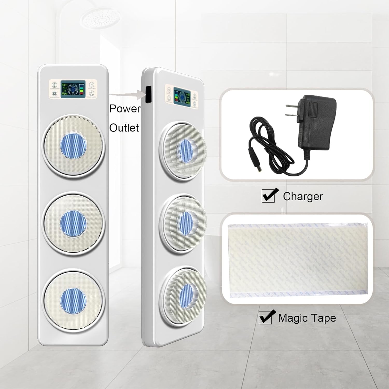 Electric Shower Brush for Body, Wall Mounted Back Scrubber for Shower,