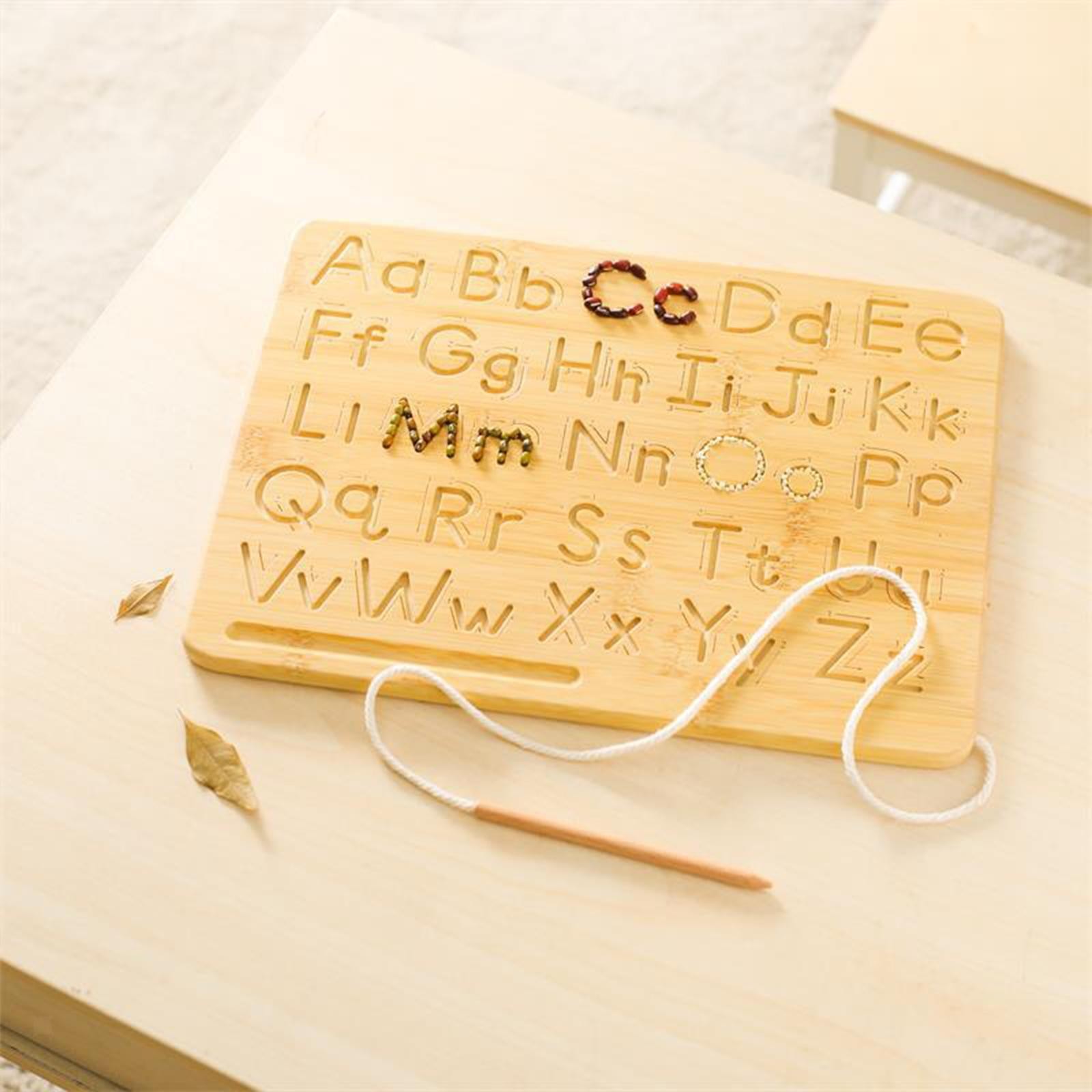 Letter Practicing Board Wooden with Pen Children Double Sided Exercise Board
