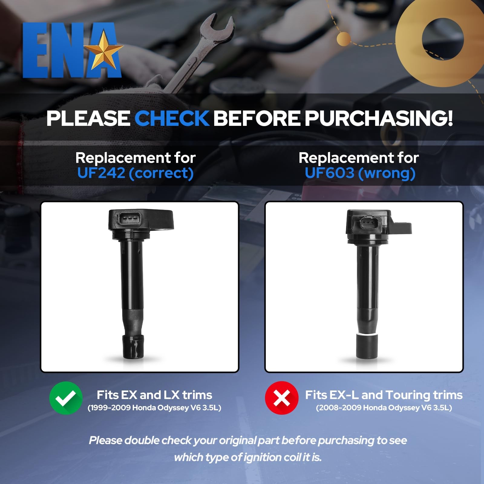 Ignition Coil Pack 3.0L 3.2L 3.5L Compatible Acura Honda 2001-2010 Accords