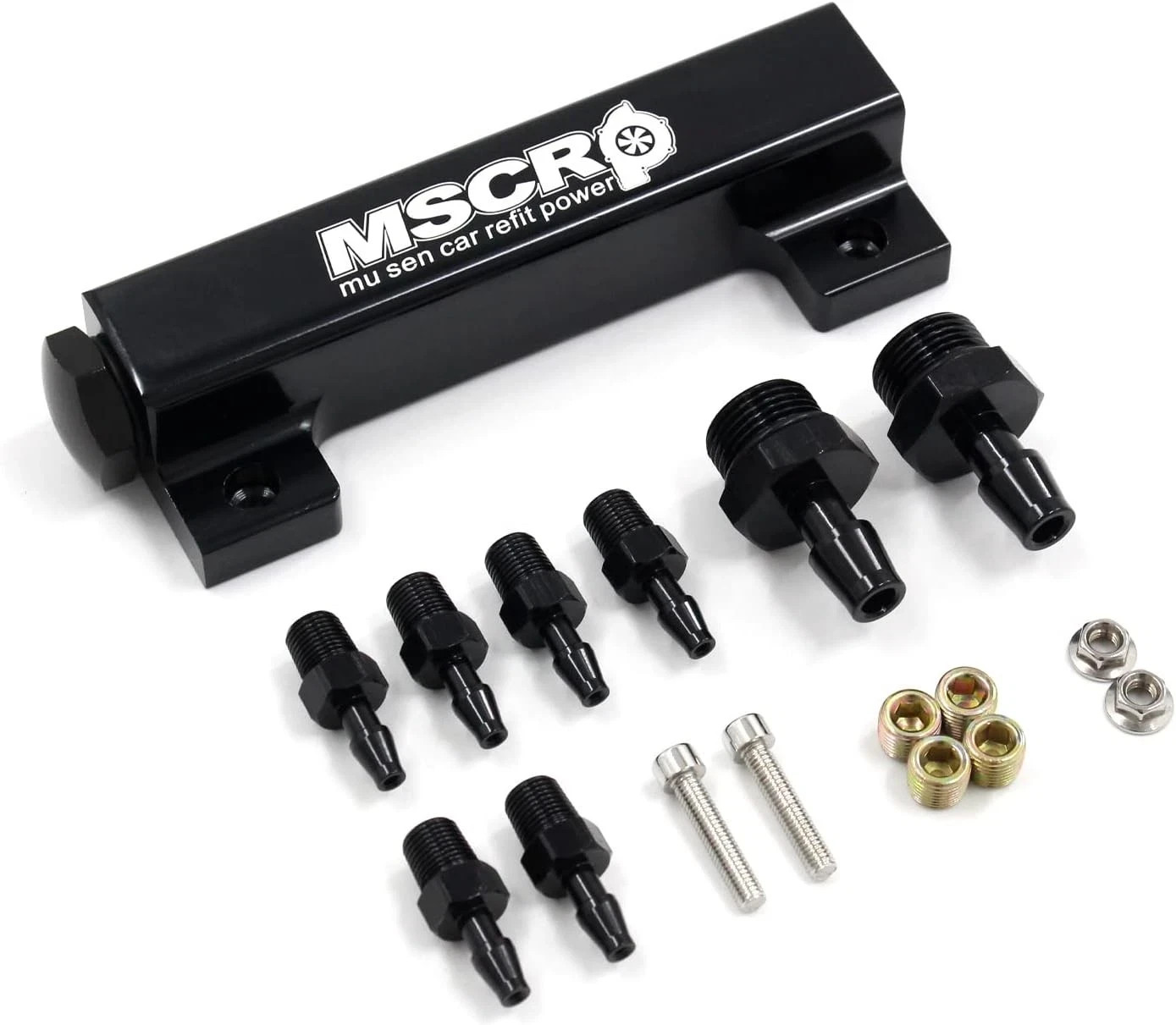 6 Port Vacuum Block Intake Manifold Kit Fuel Wastegate Turbo Boost 1/8NPT for