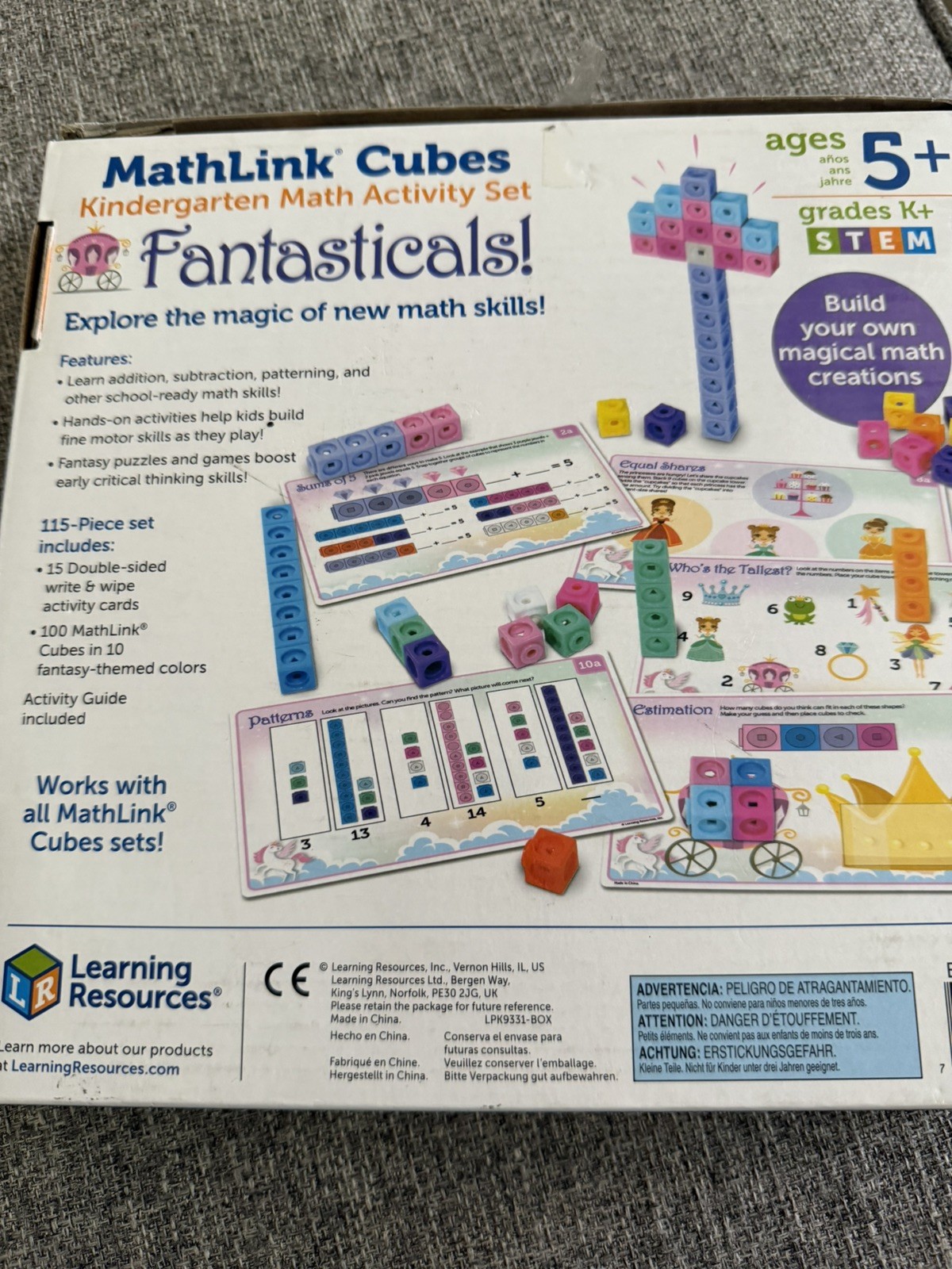Learning Resources Math Link Cubes Activity Set 115 Piece Ages 5+ Fantasticals!