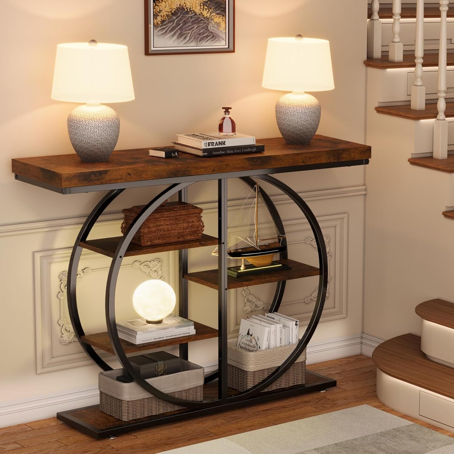 41.3″ Console Table for Entryway, Industrial Hallway Sofa Table with Storage