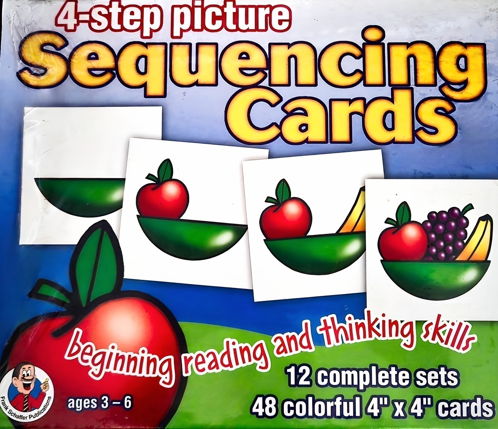 Vintage 4 Step Pictures Sequencing Educational Cards, Frank Schaffer