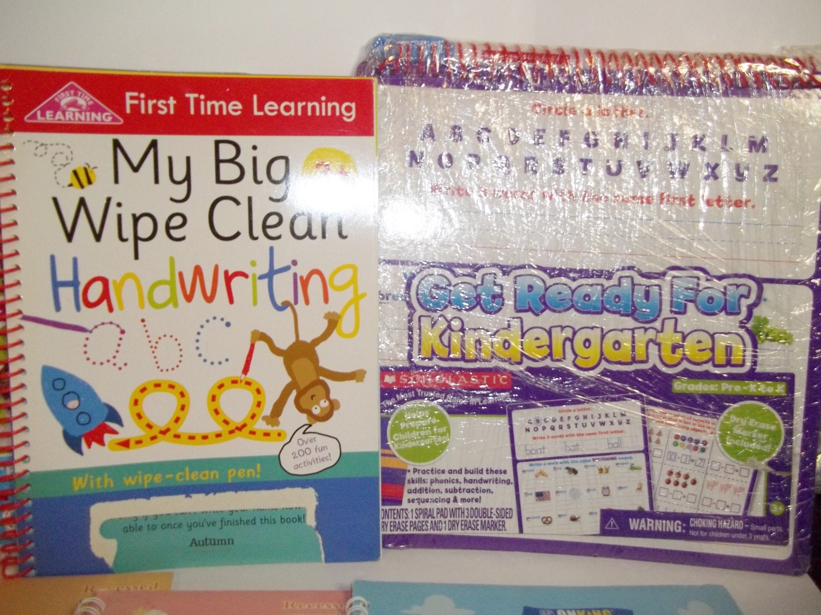 SCHOOL SUPPLY LOT writing practice, math, words, ABC, letter reusable wipe clean