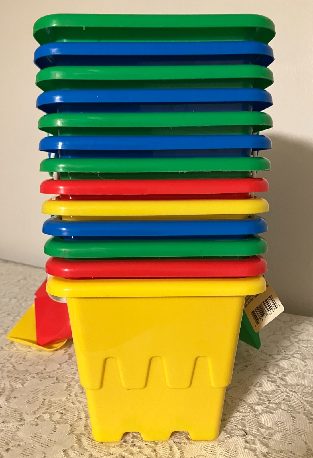 Lot of 13 pc. Plastic Sand Buckets & Shovels Ages 3+ 6″x6″ New W/ Tags