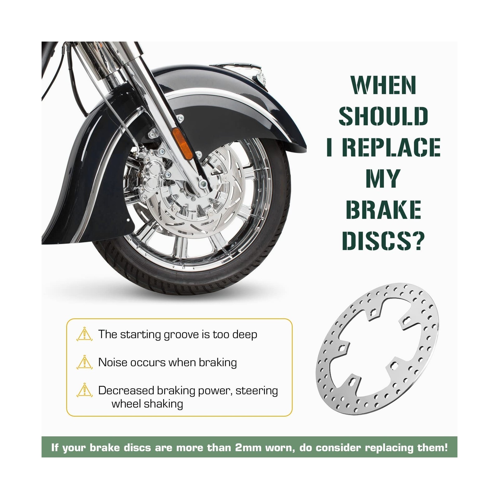 Youxmoto 11.8″ Front Brake Rotors and Bolts 2014-2022 for Harley Road King/Ro…