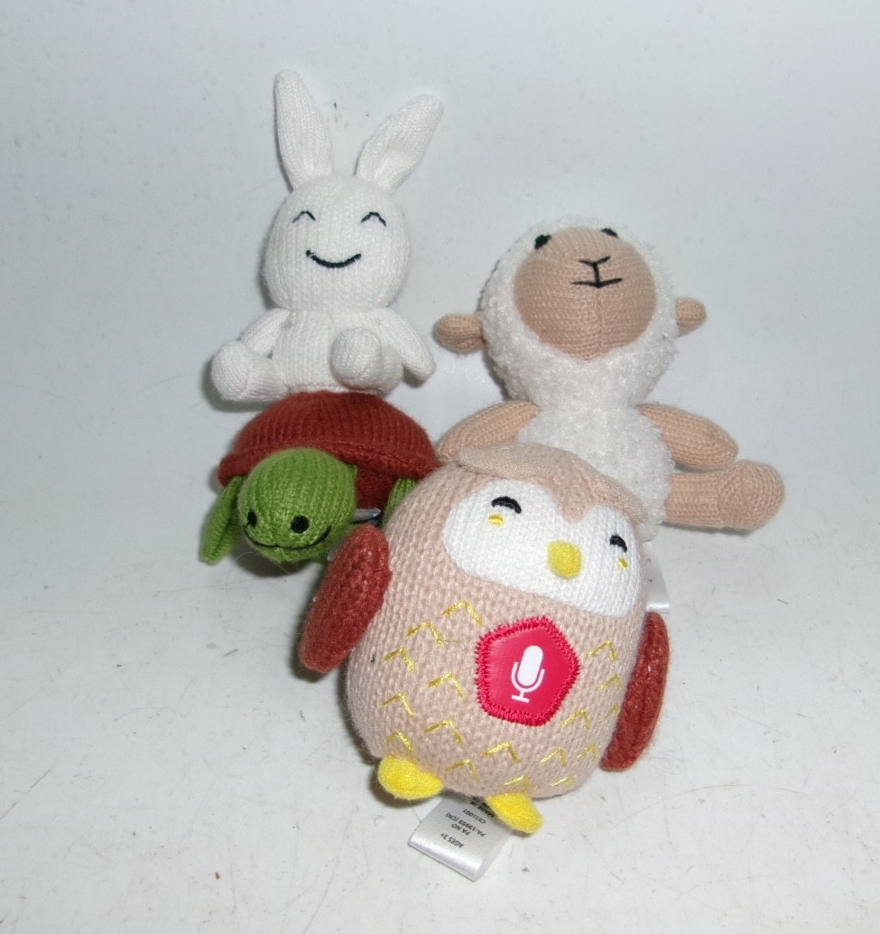 Lot of 3 Storypod Crafties – Owl, Turtle Rabbit & Sheep – Used – Normal Wear