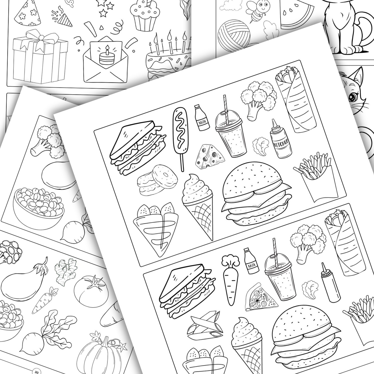 Find the Differences Coloring Worksheets for Kids | Printable Activity Pages