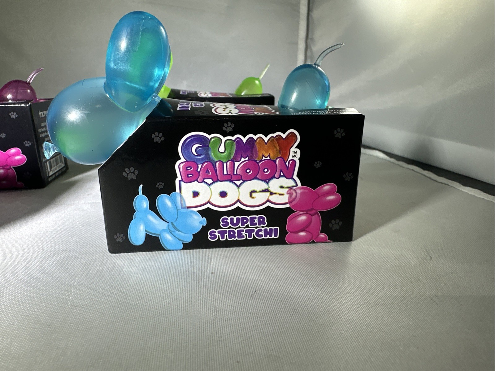 Gummy Balloon Dogs Super Stretchy Toy Blue Pink Purple Green Set Lot Of 4 Needoh