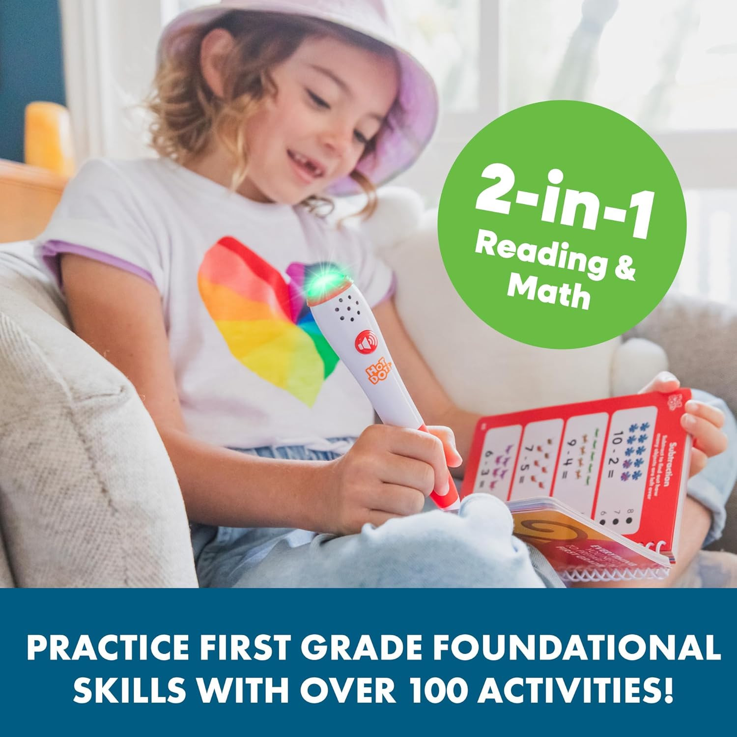Hot Dots First Grade Essentials: Reading & Math Workbook – 1St Grade Workbooks w