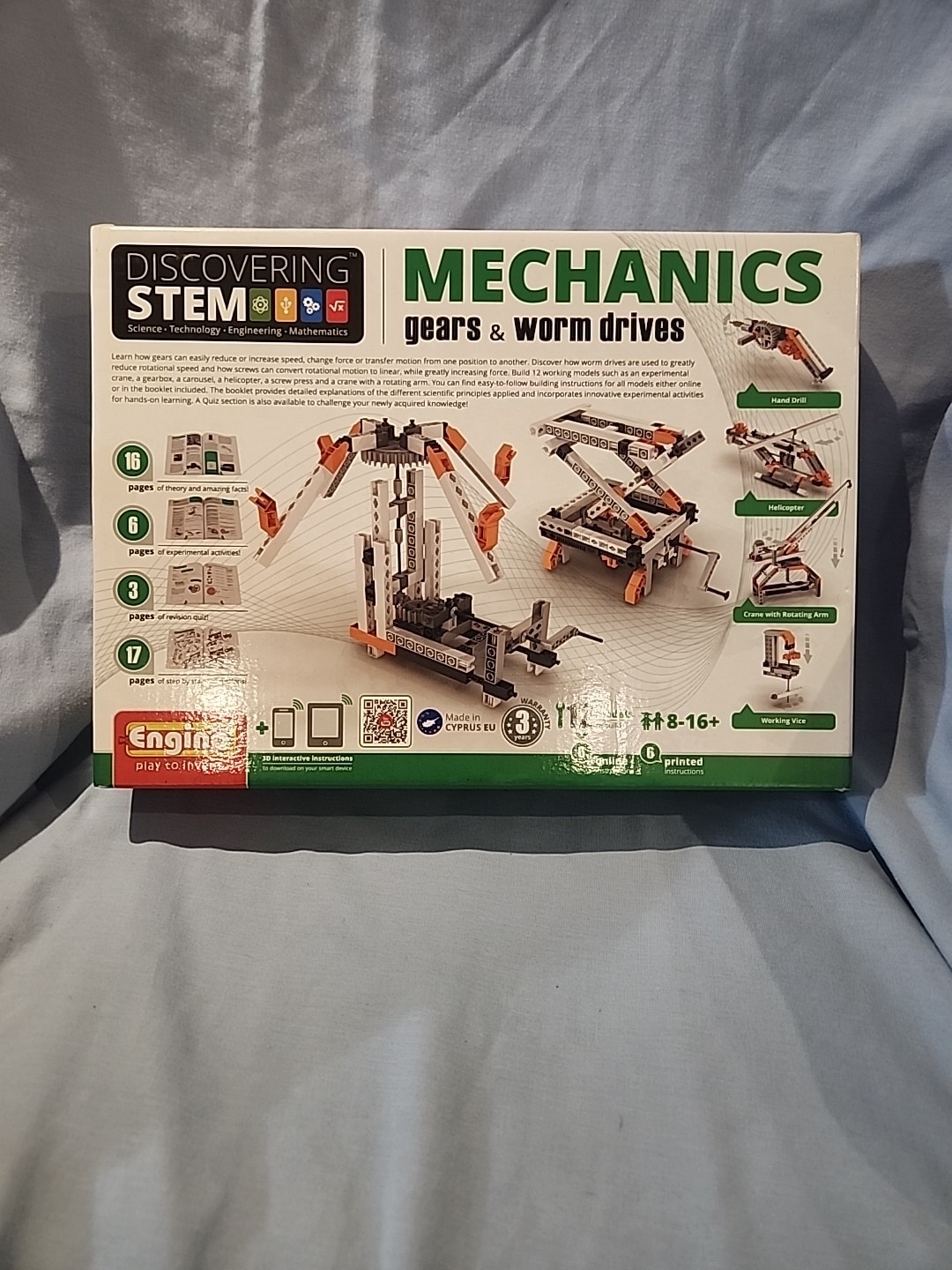Engino STEM Mechanics: Gears & Worm Driveset New. Ages 6 To 13 Mechanics Movemen