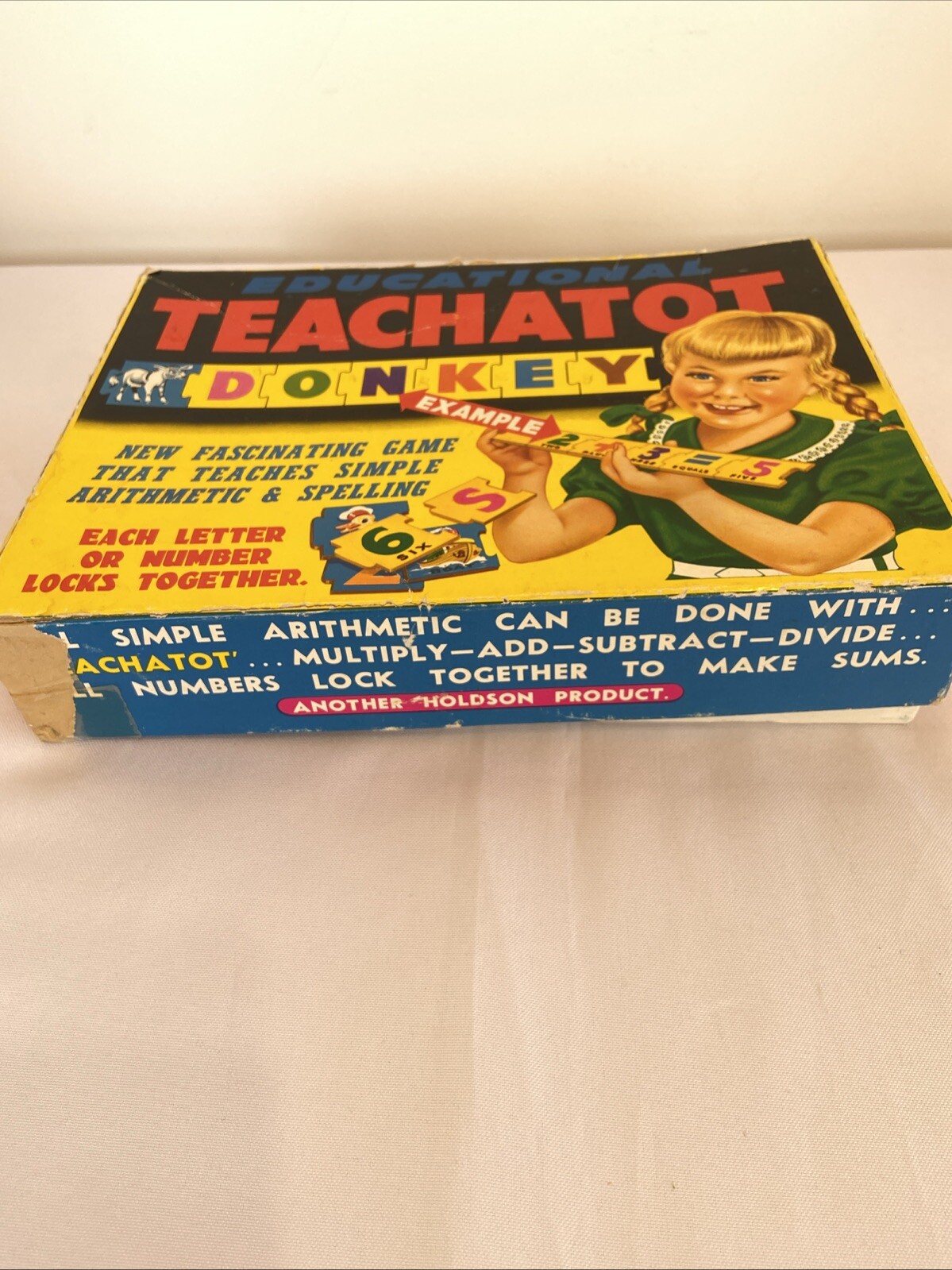 Vintage 1964 Educational Teachatot letters picture & Numbers locking game