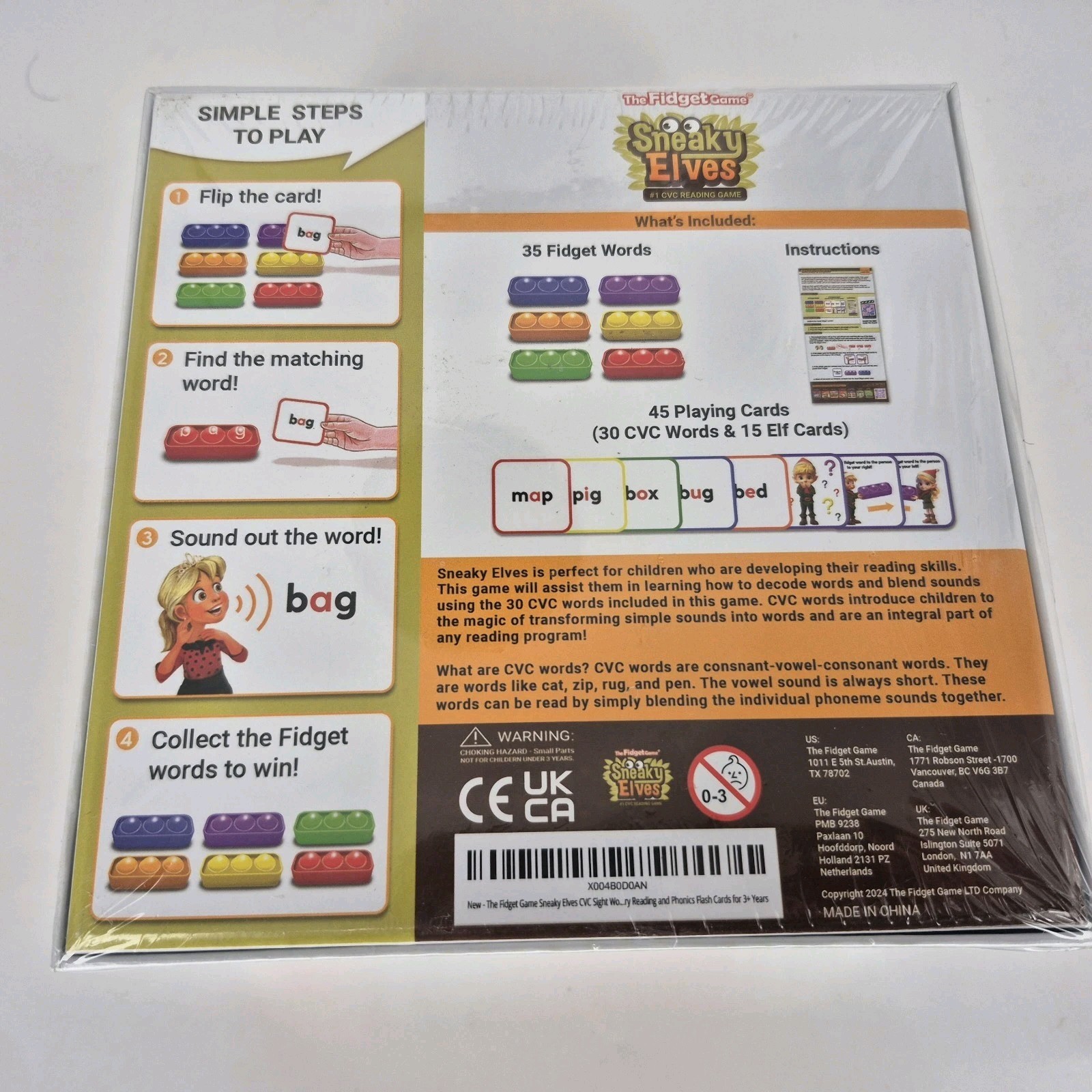 Sneaky Elves, CVC Sight Words Game, Pop Sensory Toy to Learn and Spell, Educa…
