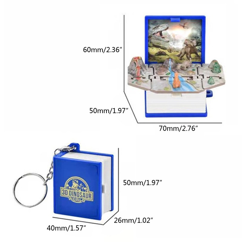 Dinosaur Keychains for Kids Backpack for Up 3D Mini Dinosaurs Cute Keychains
