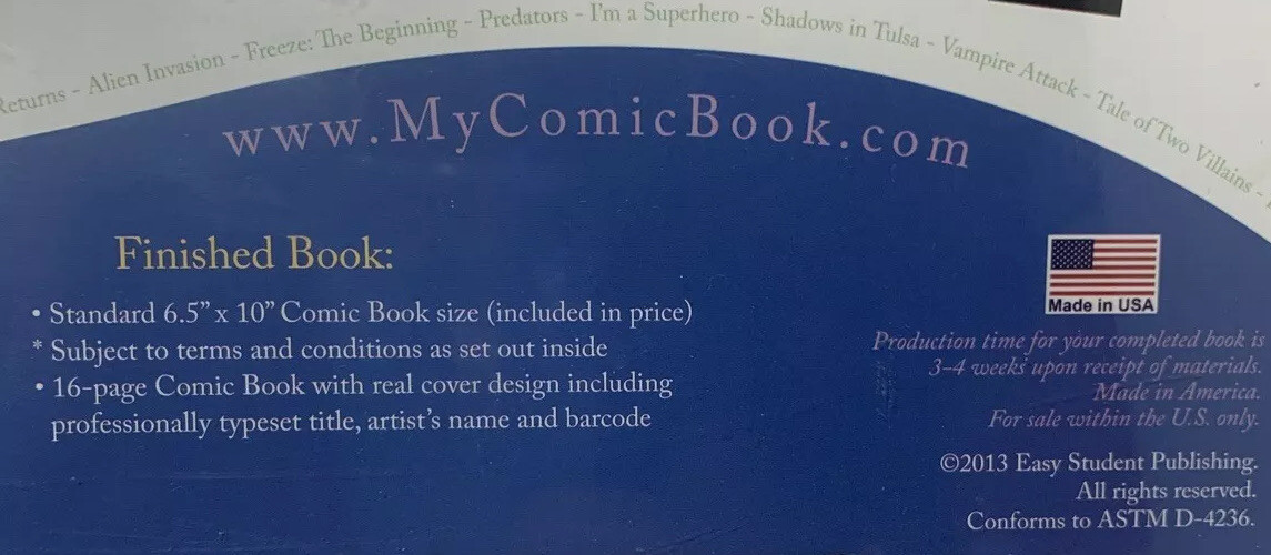 My Comic Book (Publish Your Own Comic Book!) Easy Student Publishing – 2013-NEW