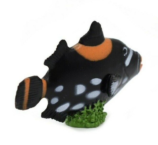 Toy Clown Triggerfish, Tropical, Rubber Fish Design, Realistic Model F1789B145
