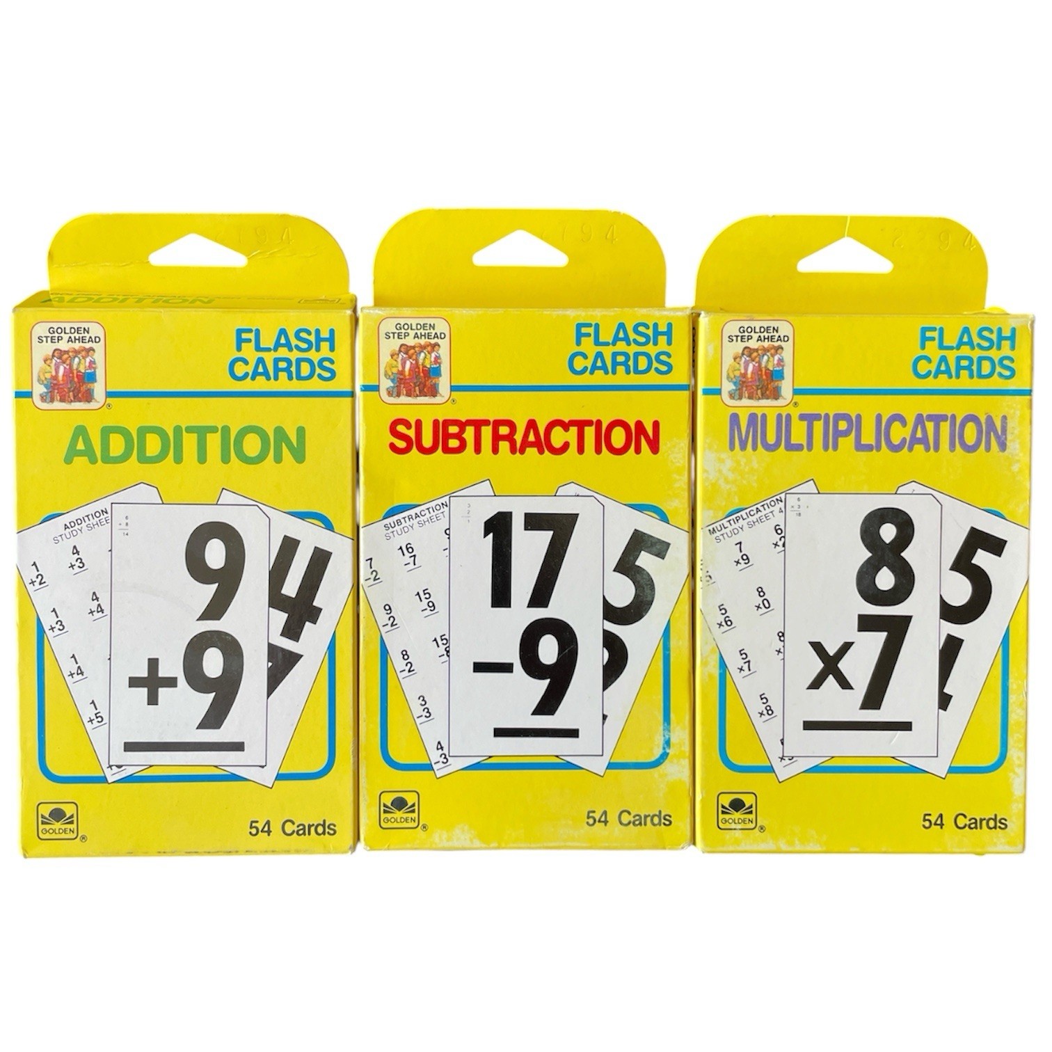 Vintage Golden Step Ahead Flash Cards Addition Subtraction Multiplication
