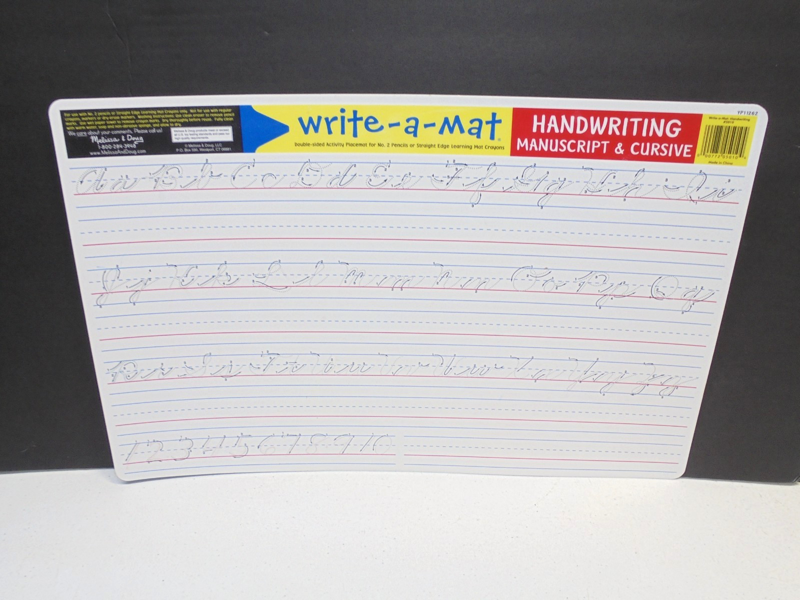 Melissa & Doug Dry Erase Mats Lot Cursive Math Counting Subtraction Educational