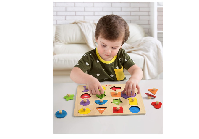 Jigsaw Kids Wooden Toy Puzzle Shapes Blocks For Preschool Baby 4-5 years