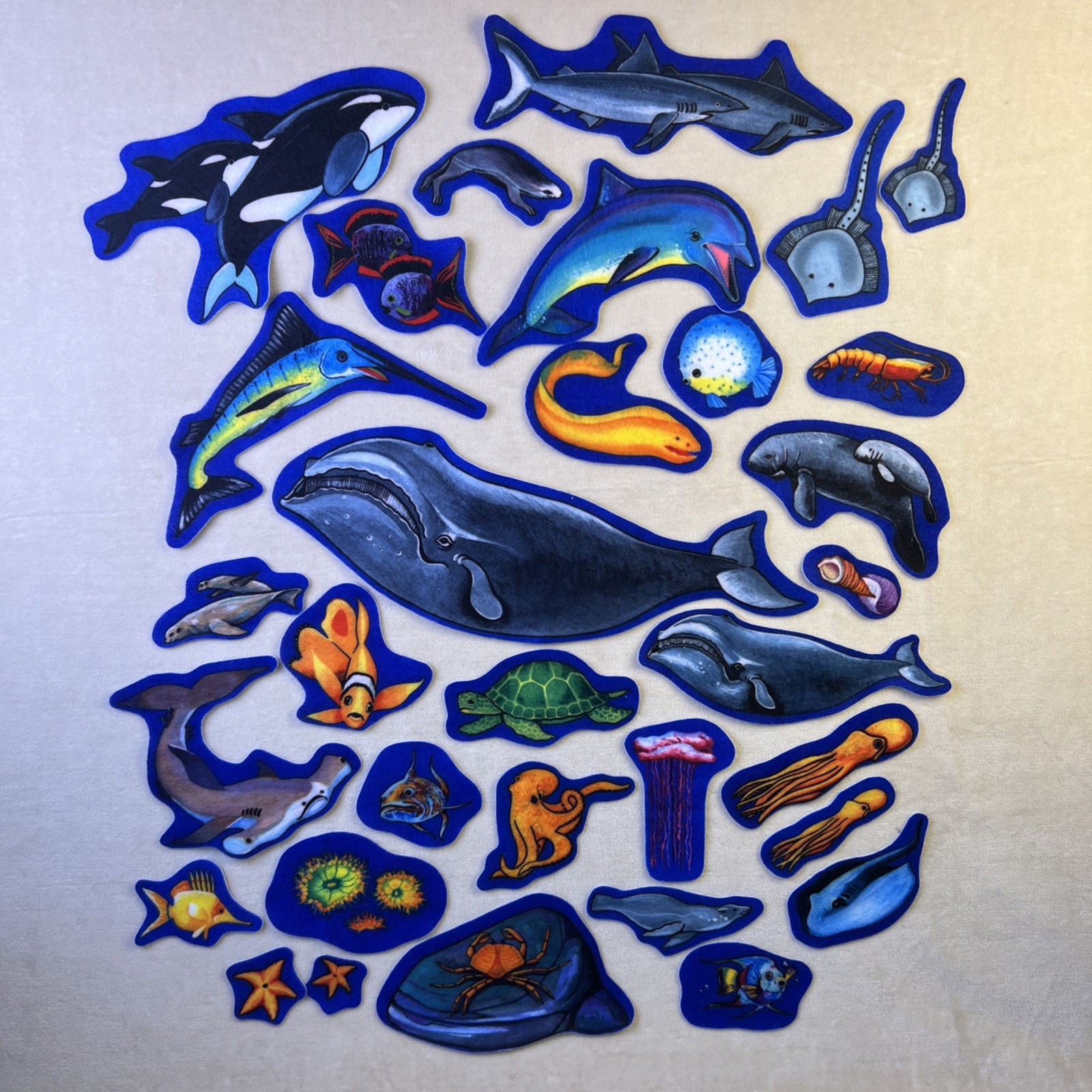 Little Folk Visuals Pre-Cut Felt Sea Life 36 Pieces Flannel Board School VBS Kid