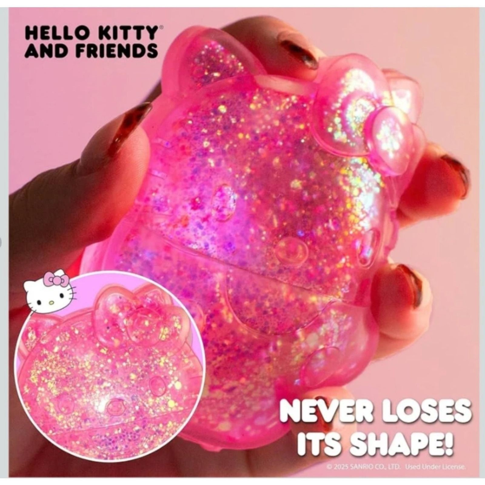 Hello Kitty, Slow Rising Sensory Squeeze Toy with Glitter