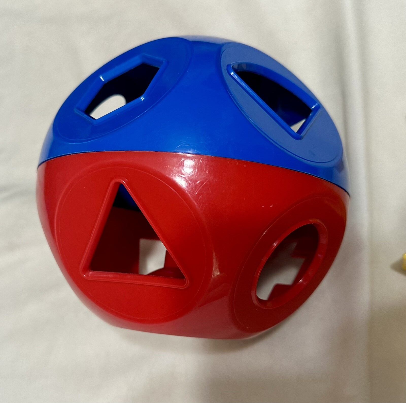 Vintage Tupperware Shape-O-Ball Red Blue. 6 Shapes *incomplete*