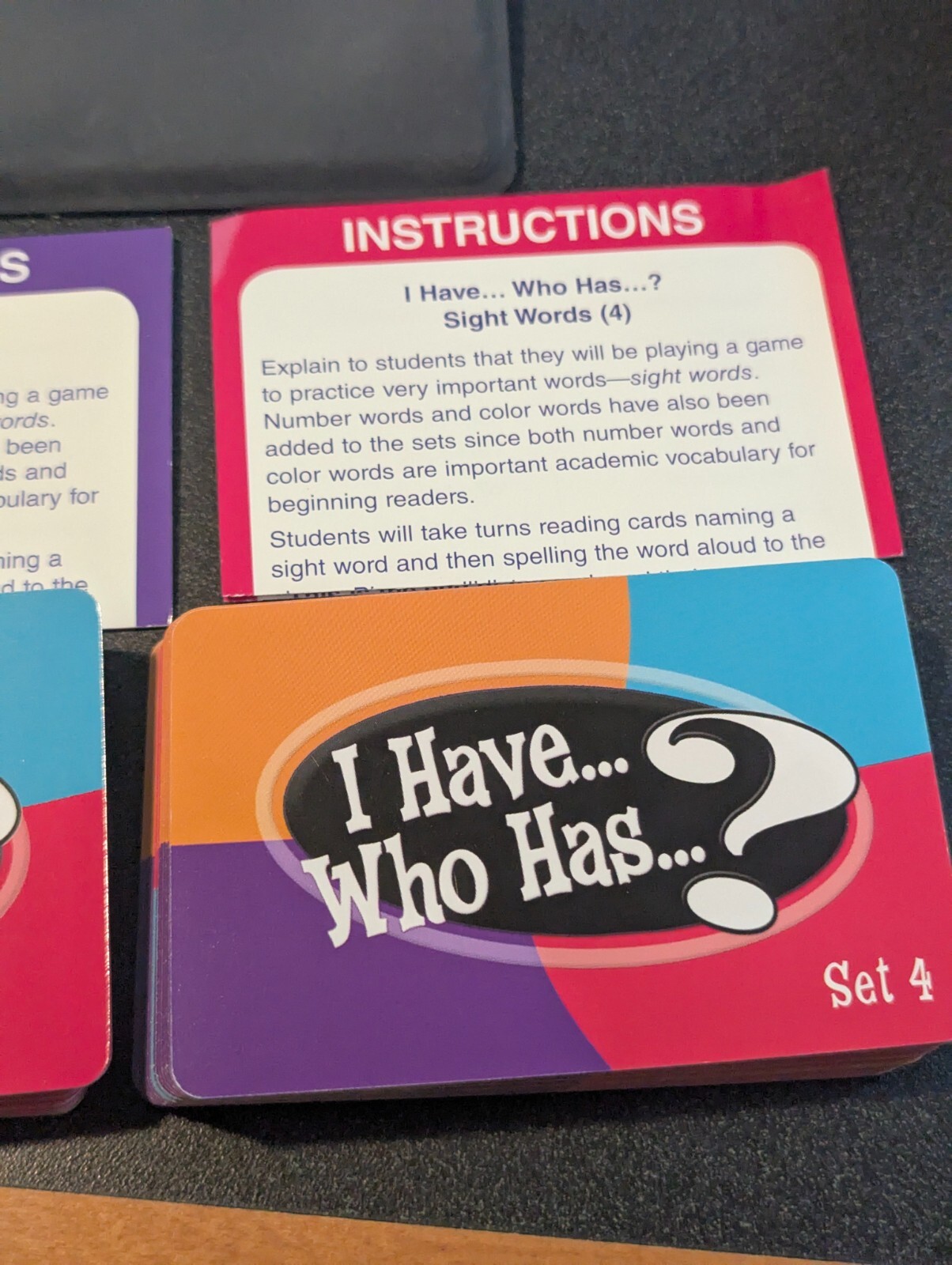 I HAVE, WHO HAS? SIGHT WORDS Card Game Kindergarten 100% COMPLETE