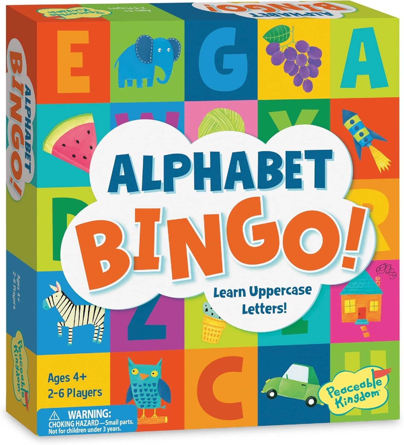 Peaceable Kingdom Alphabet Bingo Uppercase Letters Toddler Learning Game