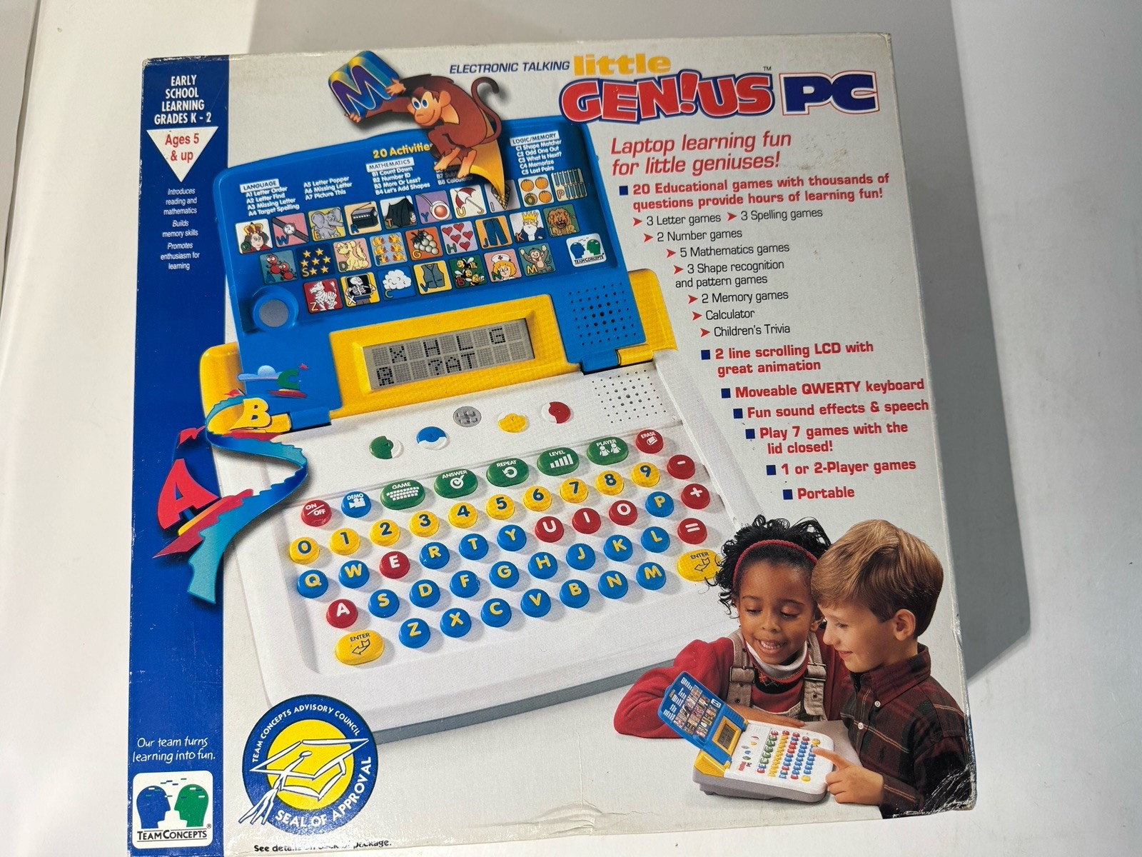 Electronic Talking Little Genius PC Laptop 1990s Team Concepts Vintage Computer
