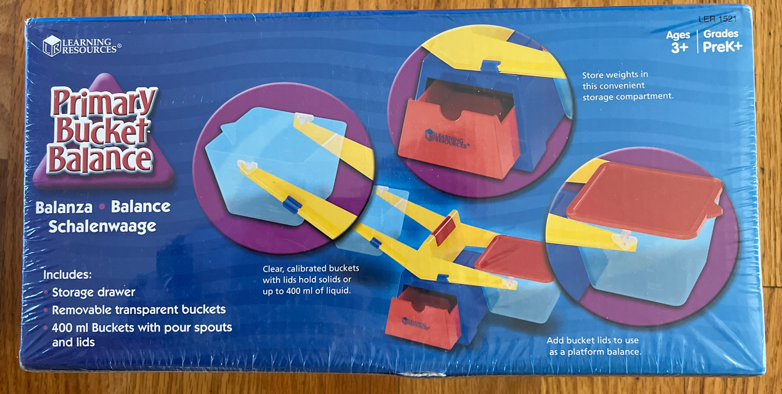 Learning Resources Primary Bucket Balance Measure Solids Liquids Compare Weigts