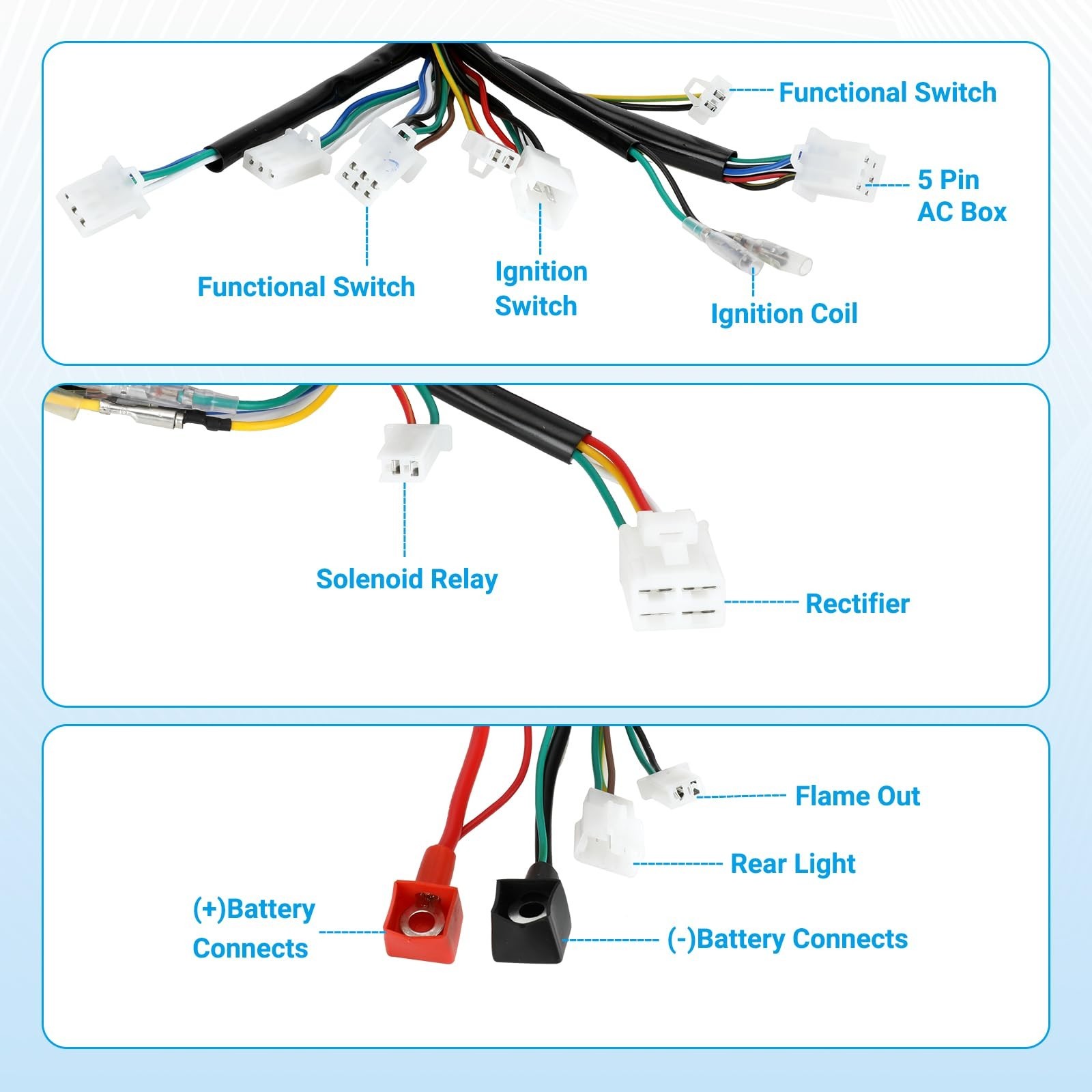 Electric Wiring Harness Kit Compatible with Taotao Coolster 110cc 125cc Chinese