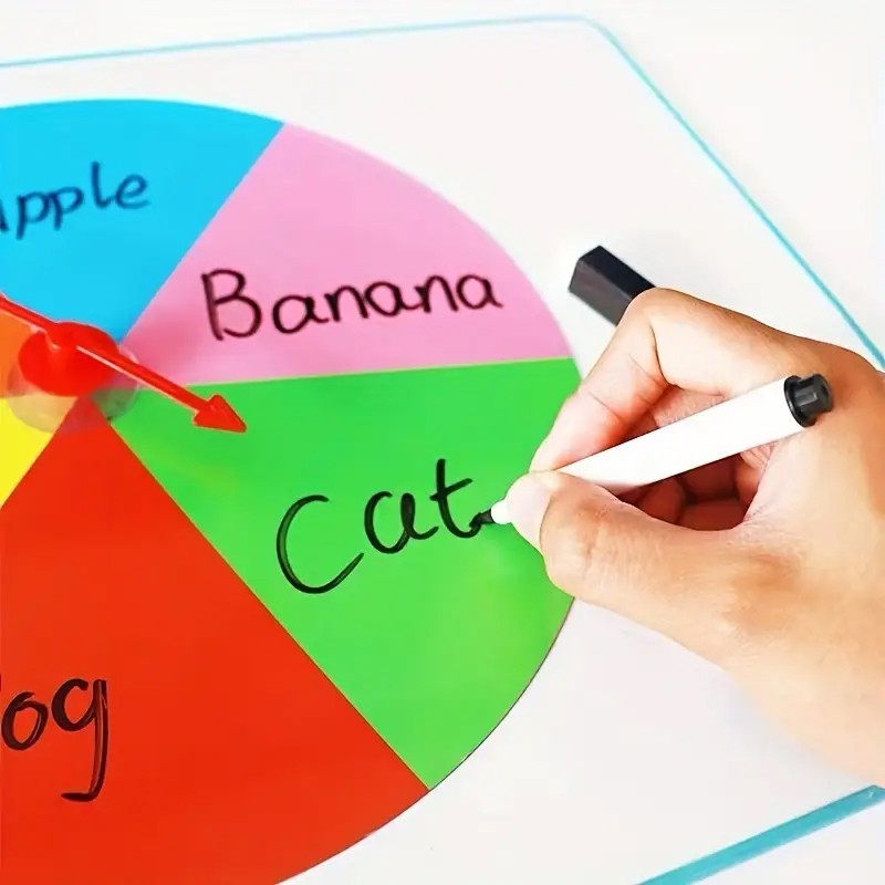 6 Colors Magnetic Dry Erase Spinning Board Teaching Tool Blackboard Classroom