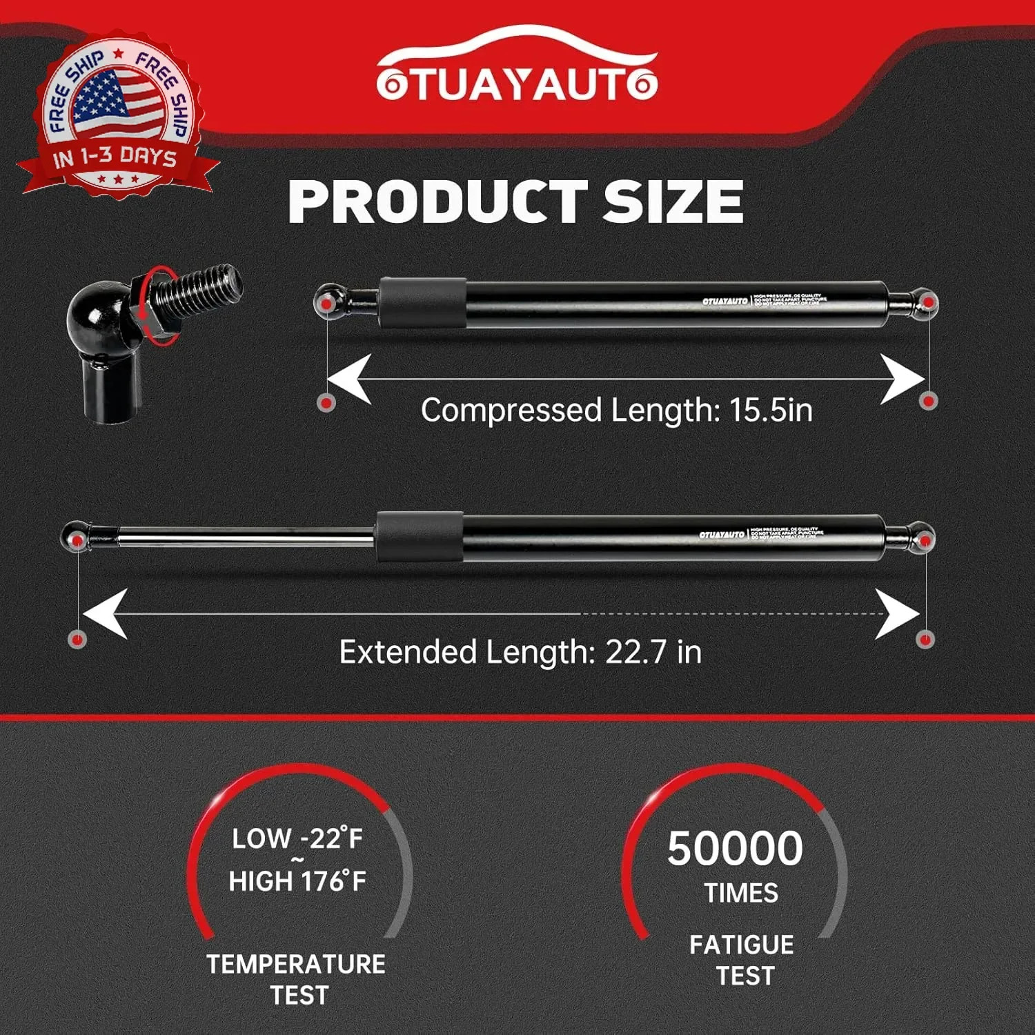 OTUAYAUTO Rear Hatch Liftgate Struts Shocks Replacement for 2007-2014 Chevy Taho