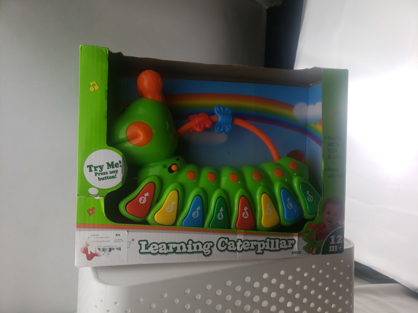 Learning Caterpillar 12M+ Teaches ABC’s 123’s & Colors Piano with light New